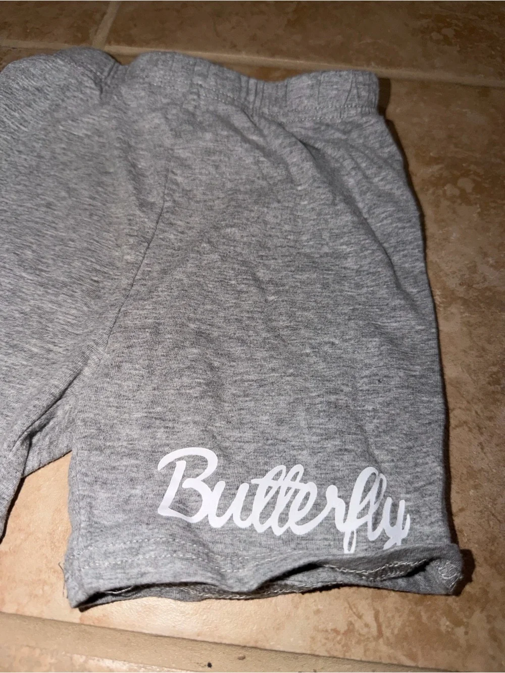 Gray 'Butterfly' Kids Tee & Shorts Set